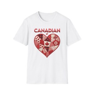 Canadian at Heart FAUX Patchwork  T-Shirt | Canadian Pride Rustic