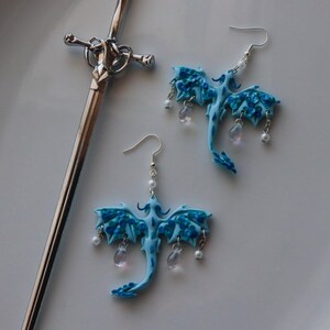 River Dragons - Polymer Clay Earrings