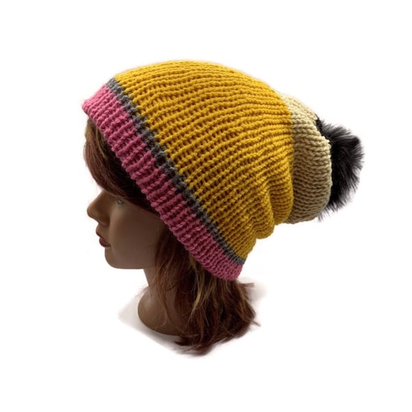 Pencil Hat, Slouchy Pencil Hat, Teacher Gifts, Gifts for Her, Cute Hats for Women, Knit Beanie hat, Gifts for Artists, Slouchy Hat for Teens