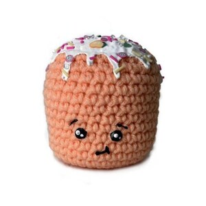 Marshmallow Plushie, Kawaii Plushies, Desk Buddy, Stocking Stuffer for Teens, Plushie for Adults, Crochet Plushie, Fake Marshmallow, Orange