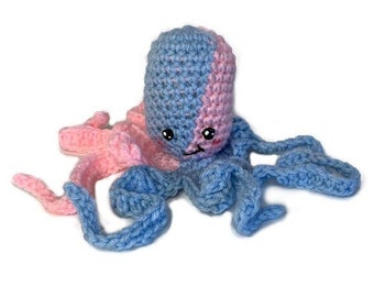 Pulpo de algodón de azúcar, peluche de pulpo de ganchillo, compañero de escritorio, regalos extraños, peluches Kawaii, peluche Foodimal, regalo para adolescentes, cosas lindas, Stuffie