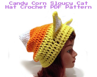 Candy Corn Hat Pattern, Halloween Crochet, Candy Crochet Pattern, Costume Pattern, PDF Crochet Pattern, DIY Halloween Costumes, Kawaii