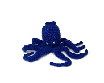 Blueberry Octopus Plush, Crochet Octopus Plushie, Octopus Toy, Octopus Desk Buddy, Stuffed Octopus, Kawaii Plushies, Amigurumi Octopus,