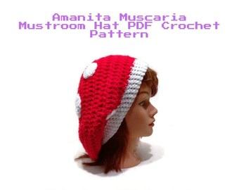 Mushroom Hat Pattern, Amanita Muscaria Pattern, Crochet Pattern, PDF Crochet Pattern, Amanita Muscaria, Mushroom Hat, DIY Halloween Costumes