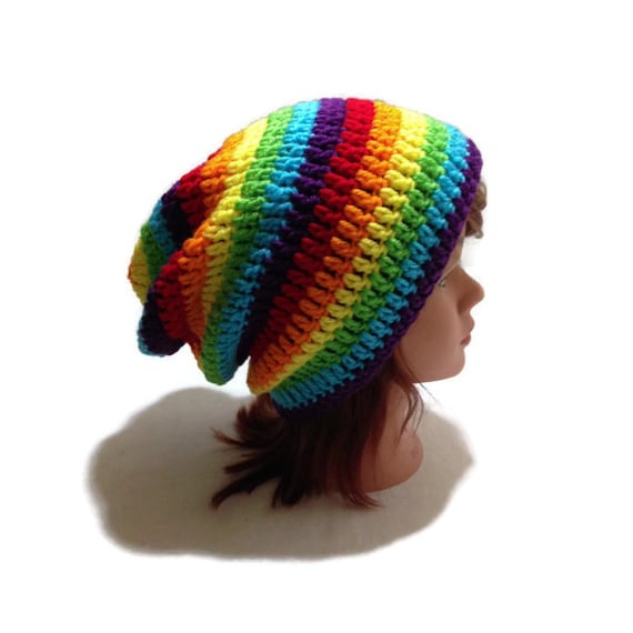 Rainbow Slouchy Hat, Ombre Rainbow Hat, Rainbow Beanie, Rainbow Hat, Festival Hat, Rainbows, Kawaii Rainbow, Rainbow Pride, LGBT Pride Hat