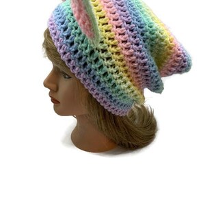 Pastel Ombre Cat Hat Pastel Rainbow Cat Hat Kitty Ears Beanie Hat with Ears Cat Hat Cat Beanie Cat Cosplay Kawaii Cat Hat Kawaii Kitty Cat image 8
