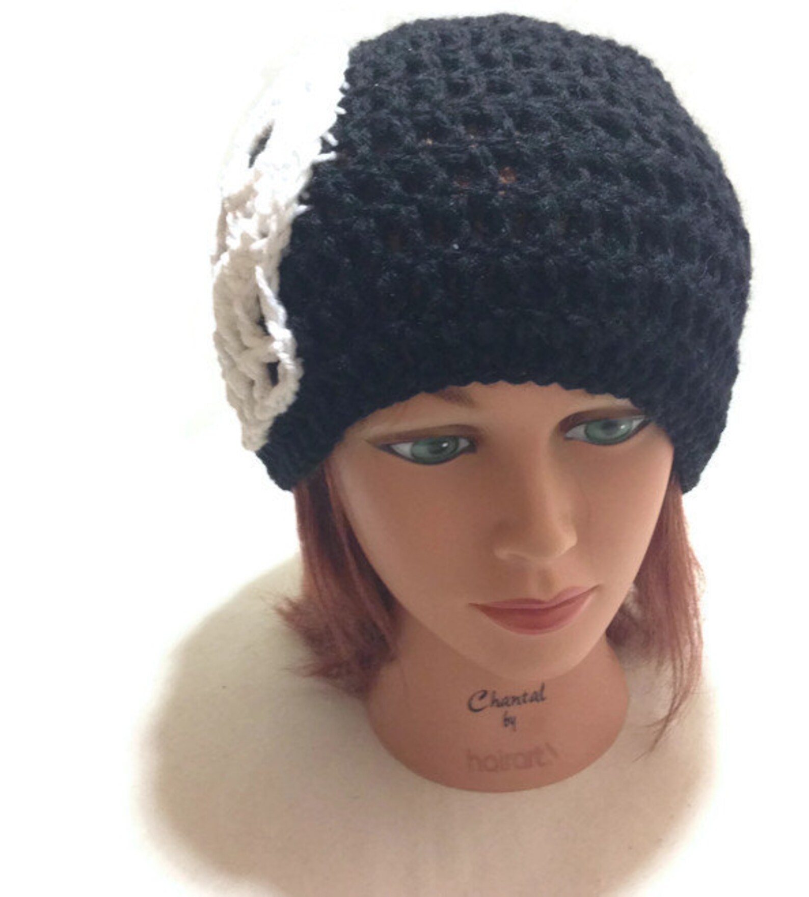 Skull Beanie Unisex Black Hat White Skull Beanie Crochet Skull Etsy
