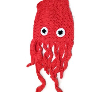 Squid Hat, Squid Costume, Squid Beanie, Slouchy Squid Hat, Squid Cosplay, Costume Hat, Halloween Costumes, Squid Tentacles, Ocean Animals image 5