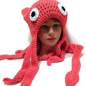 Squid Hat, Squid Costume, Squid Beanie, Slouchy Squid Hat, Squid Cosplay, Costume Hat, Halloween Costumes, Squid Tentacles, Ocean Animals image 4