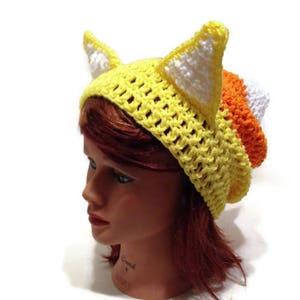 Candy Corn Cat Hat, Candy Corn, Halloween Cat, Cat Ears, Kawaii Cat, Cosplay Hat, Halloween Costumes, Cat Stuff, Cat Lover Gift, Cat Beanie image 5