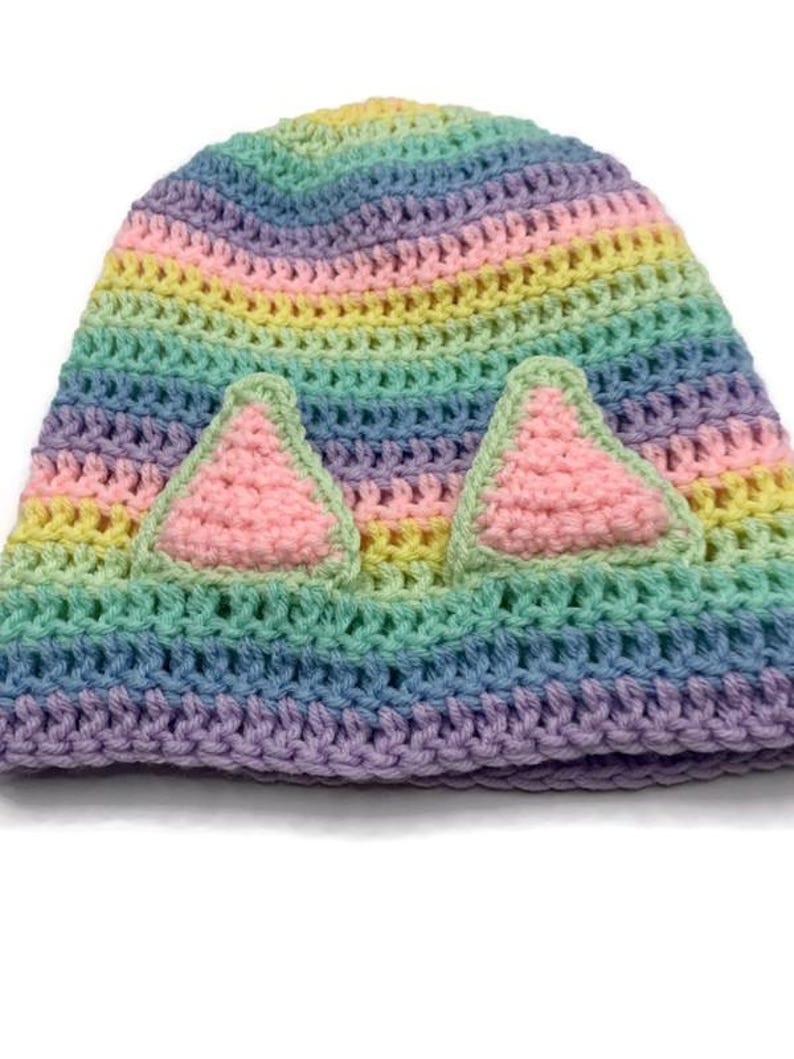 Pastel Ombre Cat Hat Pastel Rainbow Cat Hat Kitty Ears Beanie Hat with Ears Cat Hat Cat Beanie Cat Cosplay Kawaii Cat Hat Kawaii Kitty Cat image 10