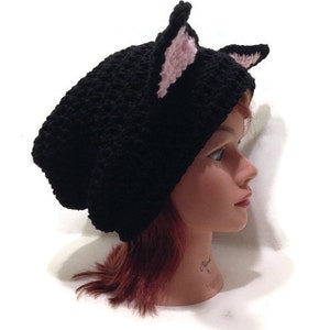 Cat Hat Pattern, Crochet Cat Pattern, Slouchy Cat Hat, PDF Crochet Pattern, DIY Halloween Costumes, Kawaii Cat Cat Cosplay, Instant Download image 2