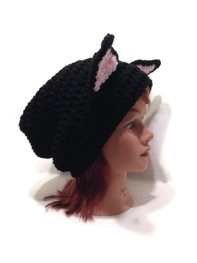 Cat Hat Pattern, Crochet Cat Pattern, Slouchy Cat Hat, PDF Crochet Pattern, DIY Halloween Costumes, Kawaii Cat Cat Cosplay, Instant Download image 2
