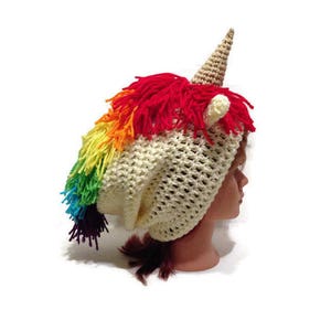 Unicorn Hat Pattern, Slouchy Unicorn Pattern, Unicorn Crochet Pattern, Crochet PDF Pattern, Rainbow Unicorn, DIY Unicorn Halloween Costume image 2