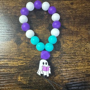 Ghost Beaded Wristlet: Page Turner, Keychain, Jumpdrive Holder