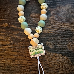 Succulent Beaded Wristlet: Page Turner, Keychain, Jumpdrive Holder