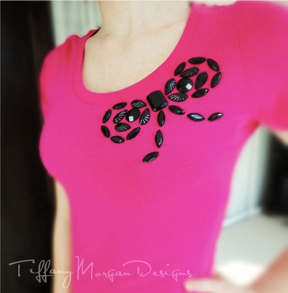 Items similar to Handmade Clothing on Etsy Scoop Neck Pink Bow Shirt