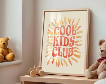 Cool Kids Club Wall Art: Kids Room Art (Digital Download)