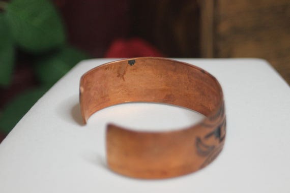 Textured Cuff Bracelet – Marked LN – Copper-Toned… - image 3