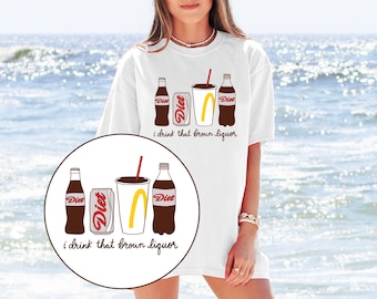 Camiseta de colores cómodos "Bebo ese licor marrón" de Coca-Cola Light