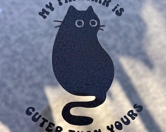 Sticker vinyle Witchy Chat noir – Mon familier est plus mignon