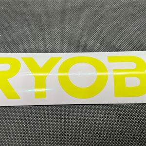 Ryobi-Style Vinyl Sticker – Precision-Cut Tool Logo Decal | Waterproof & UV‑Resistant for Power Tools, Cars, Laptops