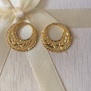 Star Sandblasting Nattiyan Earrings, Real Silver 24k Gold Filled