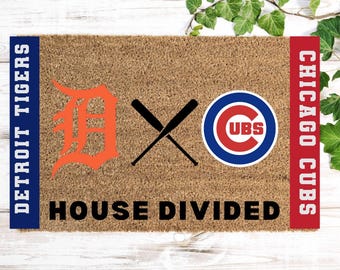 Personalized Baseball House Divided Coir Doormat | Hand-Painted