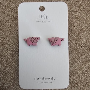 Hölzerne Schwein Ohrstecker