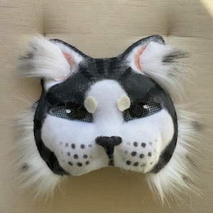 Grey and White Cat Mask