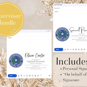 Texas State Logo Signature - Colored, TDCJ [Texas Department of Criminal Justice] Employees - Supervisor Bundle