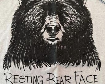 Resting Bear Face Fun Bears Katmai National Park Alaska New Men&#39;s Gray Short Sleeved Tshirt Size  XLGift Gifts!