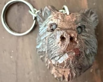 Wood Carved Bear Head Keychain Bears Key Keys Alaska