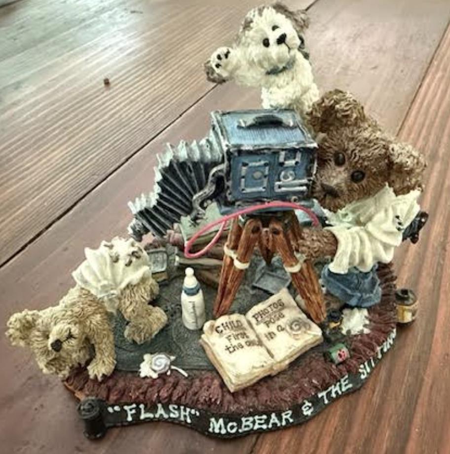 British Bear アカ フルセット Handmade Boyd's Bears & Friends Bear Figurine Flash Photography