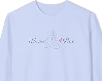 Mama Roo Lightweight Crewneck Sweatshirt, Cozy Gift for Moms, Perfect for Spring, Mother's Day Sweatshirt, Family Matching Cozies,