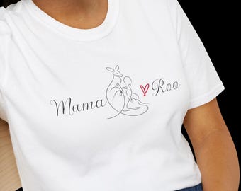 Mama Roo Unisex Softstyle T-Shirt | Cute Mother's day Tee, Gift for Moms, Casual Wear, Mother's Day, Kangaroo Lover