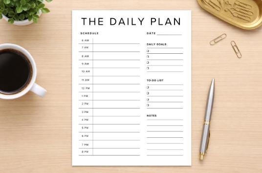 Daily Planner – Printable PDF – Simple Minimal Layout - Etsy