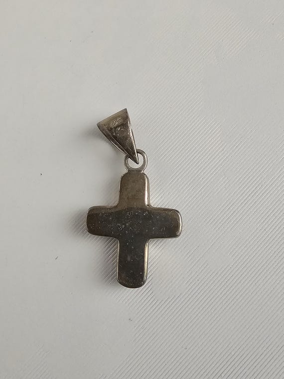 Solid Sterling Silver Cross Pendant - image 2