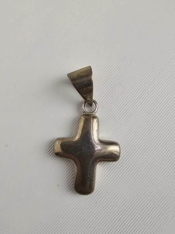 Solid Sterling Silver Cross Pendant - image 1