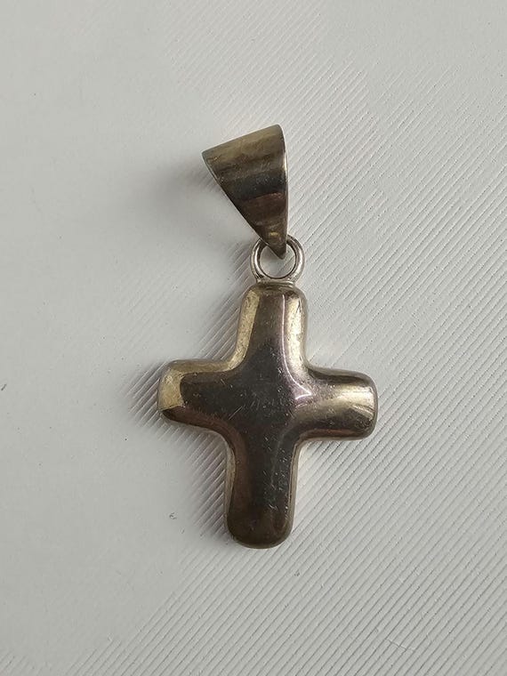 Solid Sterling Silver Cross Pendant - image 1