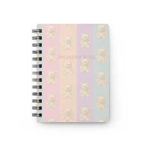 Sugary Bear Journal, Coquette Korean Style Notizbuch, Japanisches Kawaii Design Notizbuch, Süßes Mädchen Notizblock, Süßes Tiertagebuch, Vintage Spirale