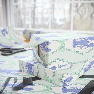 Lobster Wrapping Paper, Fisherman Aesthetic Birthday, Trendy Gift Wrap, Ocean Beach Lover Birthday Gift Wrapping Roll For Fishing Lover Men