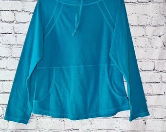 L.L Bean Vintage Hooded Lightweight Athletic Style Fleece Sweatshirt Medium
