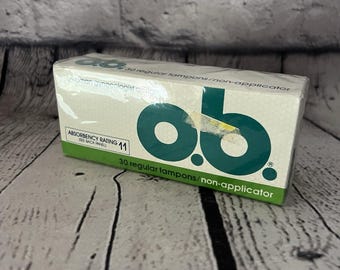 Brand New Unopened OB Tampons Vintage 30 Ct. Non Applicator Regular Flow