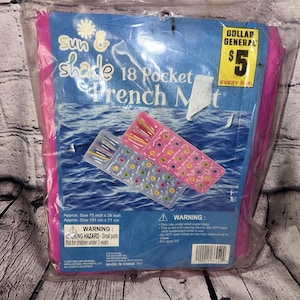 Sun & Shade Vintage 2001 Pool Float 18 Pocket French Mat NEW Pink