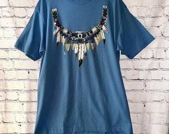 Diamond Dust Vintage Single Stitch Native American Graphic Tee NWT Size Large