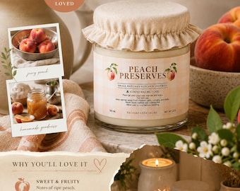 Peach Preserve Wax Melt | Juicy Peach Jam Scent | Peach Kitchen Wax Melts | Fruity Summer Home Fragrance | Cottagecore Wax Melt.