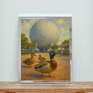 Enten wandern Epcot Digitaldruck - Ölgemälde Stil Wandkunst Download