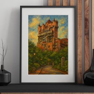 Tower of Terror Digital Wall Art – Vintage Disney Print, Haunted Hotel Illustration, Hollywood Studios Inspired Decor, Printable Artwork