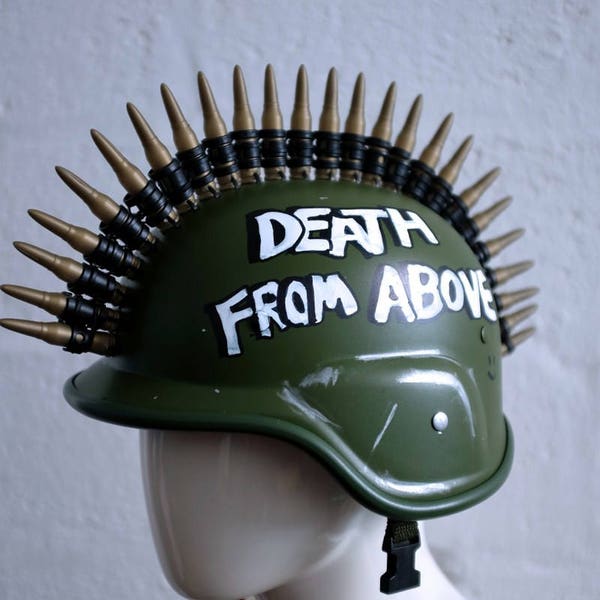 Vontoon Helmet  for Men and Women  - Green/Multi - mad max, apocalypse, burning man, cosplay, please read description for sizes